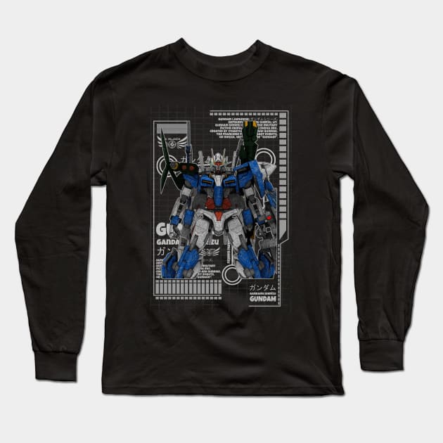 GN-001 Gundam Exia Long Sleeve T-Shirt by gblackid